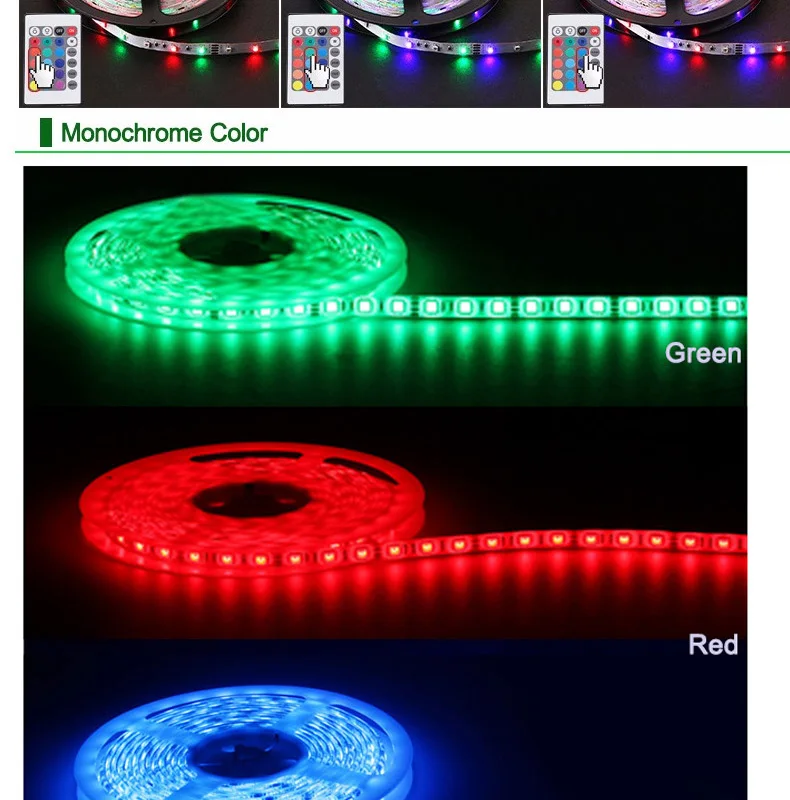 RGB Светодиодные ленты свет Водонепроницаемый Светодиодные ленты SMD 2835 5 м 300 светодио дный s гибкий неон ленты DC12V 2A диод лента Подсветка для