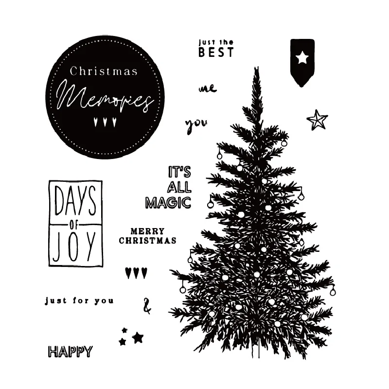 

Big Christmas Tree Transparent Clear Stamps For DIY Scrapbooking Decorative Card making Craft Fun Decoration Supplies 13x13cm