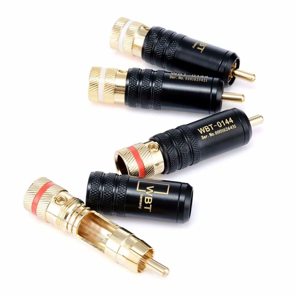 8 шт. Hi end XSSH Audio YIVO RCA HIFI Сделай Сам Латунное медное покрытие 24K золотое видео аудио