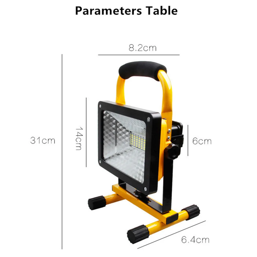 Высокий мощный 50 Вт Светодиодный прожектор светильник для кемпинга Рыбная ловля светодиодный рабочий светильник светодиодный инспекции светильник Охота Портативный фонарь с Зарядное устройство