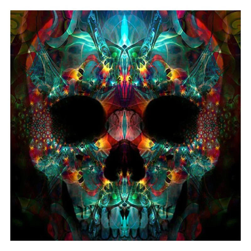

5D Diy Diamond Embroidery Novelty Skull Home Decoration Diamond Painting Full Drill Round Mosaic Decoration Needlework Gift