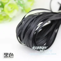 Wholesale Black (10meters/lot) 1/8″ (3mm) Double Face Satin Ribbon Webbing Decoration Gift Christmas Ribbons DIY Candy Box Dec