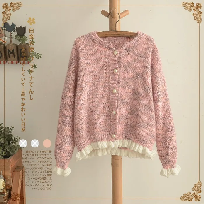 Sweet Mori Girl Knitted Sweater Cardigan Jacket Women Casual