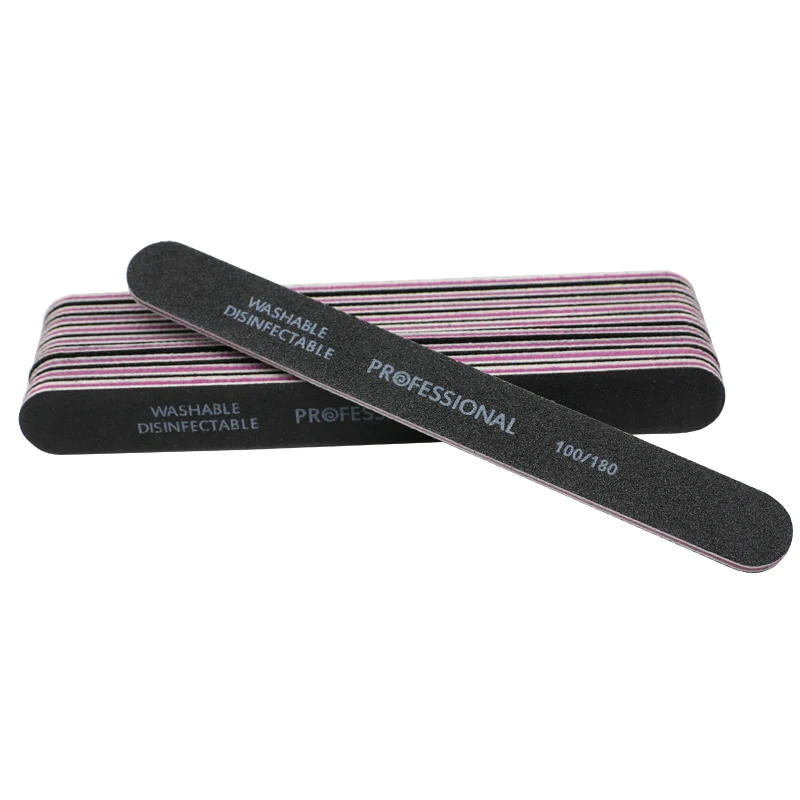 

10PCS Black straight Nail Files Sandpaper Manicure Nail Art Sanding Salon Buffer UV Gel Polisher Manicure Pedicure Nail Tools