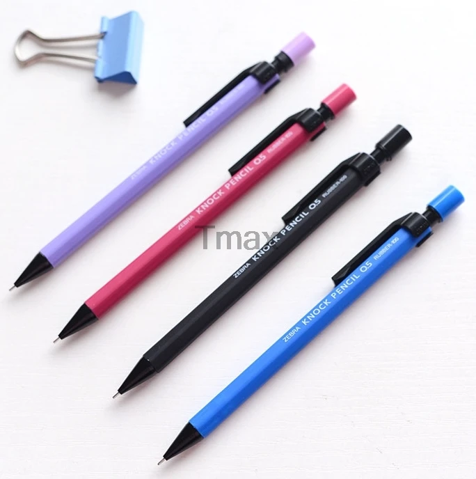 Zebra Knock Pencil Rubber-100 механический карандаш MP-100 0,5 мм Япония с стиранием 5 цветов