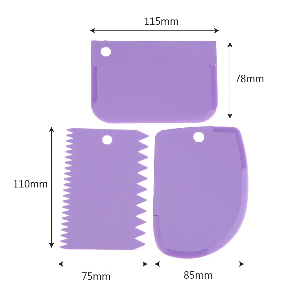 Hilife 3 шт./компл. Пластик миксер для теста Ножи глазурь скребок для мастики для самостоятельного приготовления мороженого, скрап-букинга неровные края шпатели для торта Формы для выпечки Инструменты