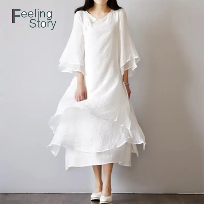 white linen sun dress