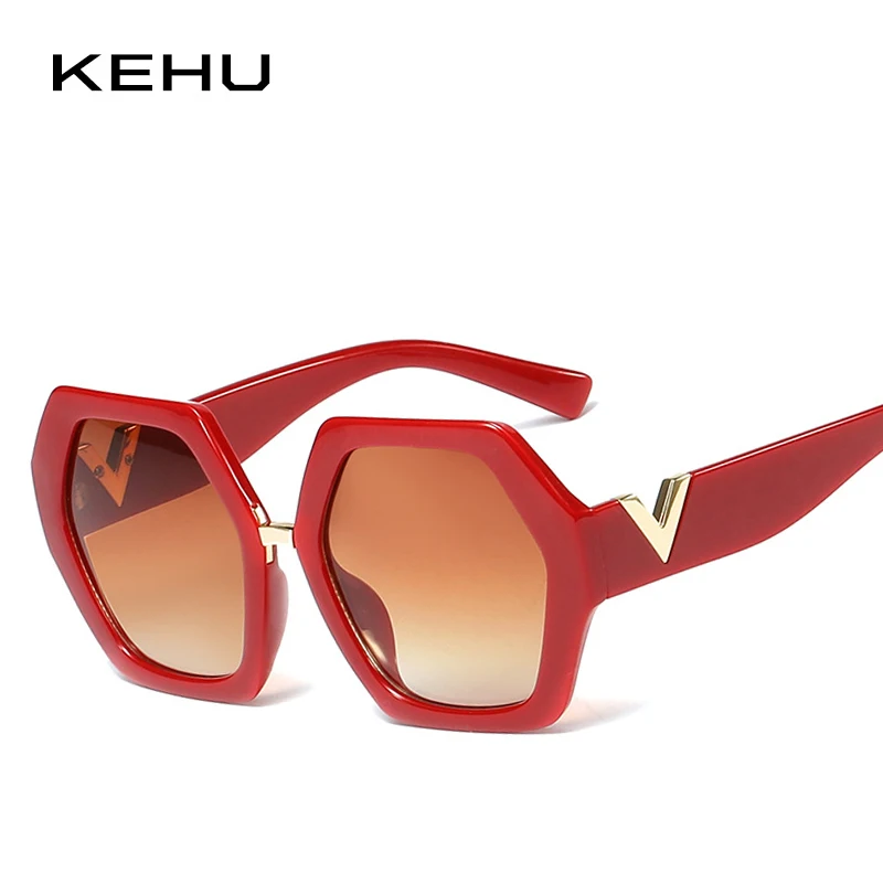 KEHU 2019 новые шестигранные Модные солнцезащитные очки женские фирменные дизайнерские ультралегкие очки оправа женские солнцезащитные очки
