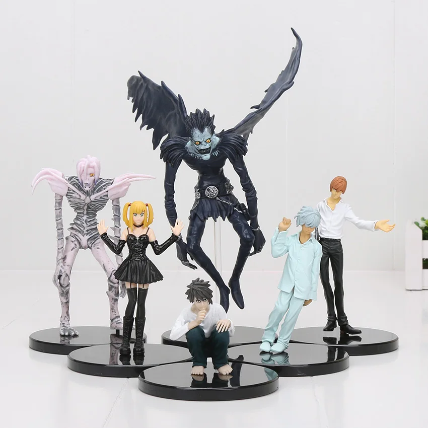 Аниме мультфильм Death Note L Killer ryuku Rem Misa Amane ПВХ Фигурки игрушки 6 шт./лот - Цвет: set with L