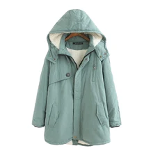 Winter Parkas Women Thick Warm Lamb Wool Hooded Jackets Coats Female Long Berber Fleece Overcoat Outerwear Plus Size Clothing