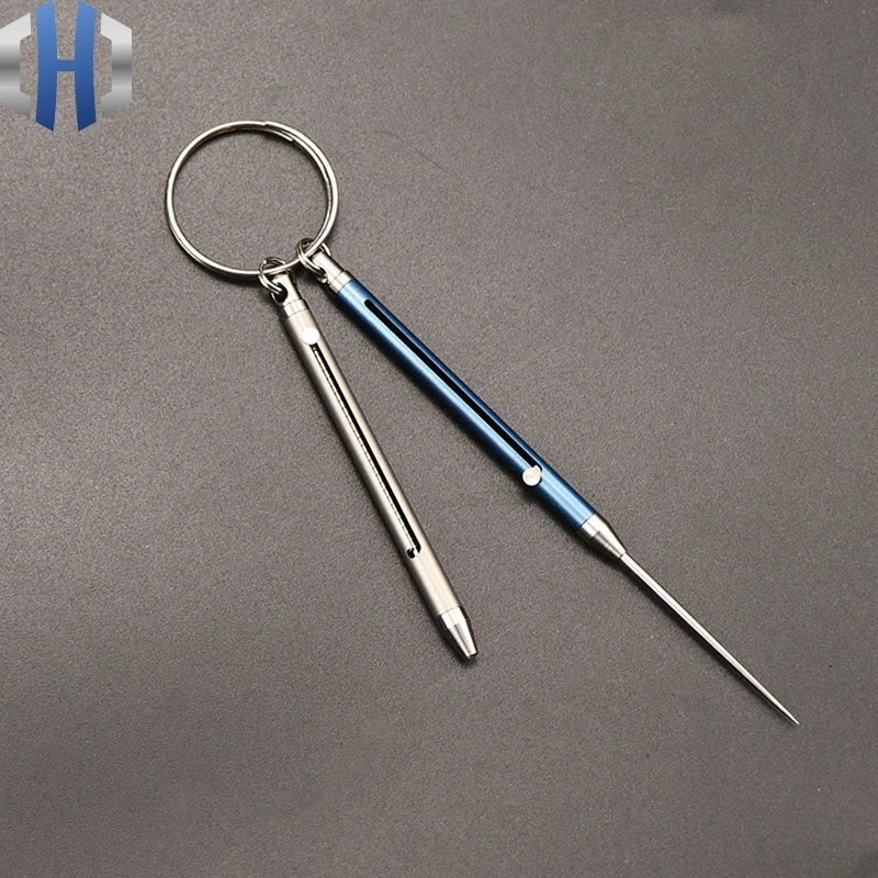  Titanium Alloy Push-pull Spring Design Toothpick Holder With Toothpick Holder Ultra Light Portable 