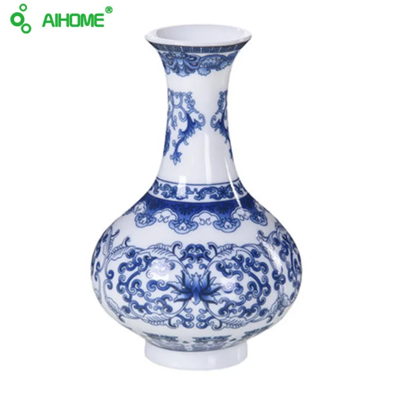 Винтаж в китайском стиле Керамика ваза белое синее фарфоровое цветоложе предметы меблировки ручной работы украшение дома - Цвет: B