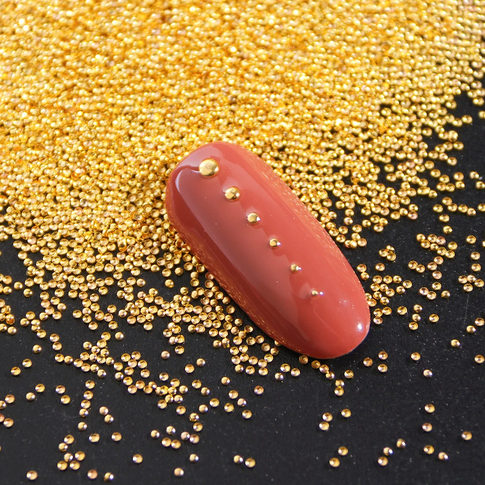 1 упаковка мини-стальных Бусин+ металлические шпильки 3D украшения для дизайна ногтей золотого и серебряного цвета круглые шелковые конструкции смешанный размер Аксессуары для маникюра TR748