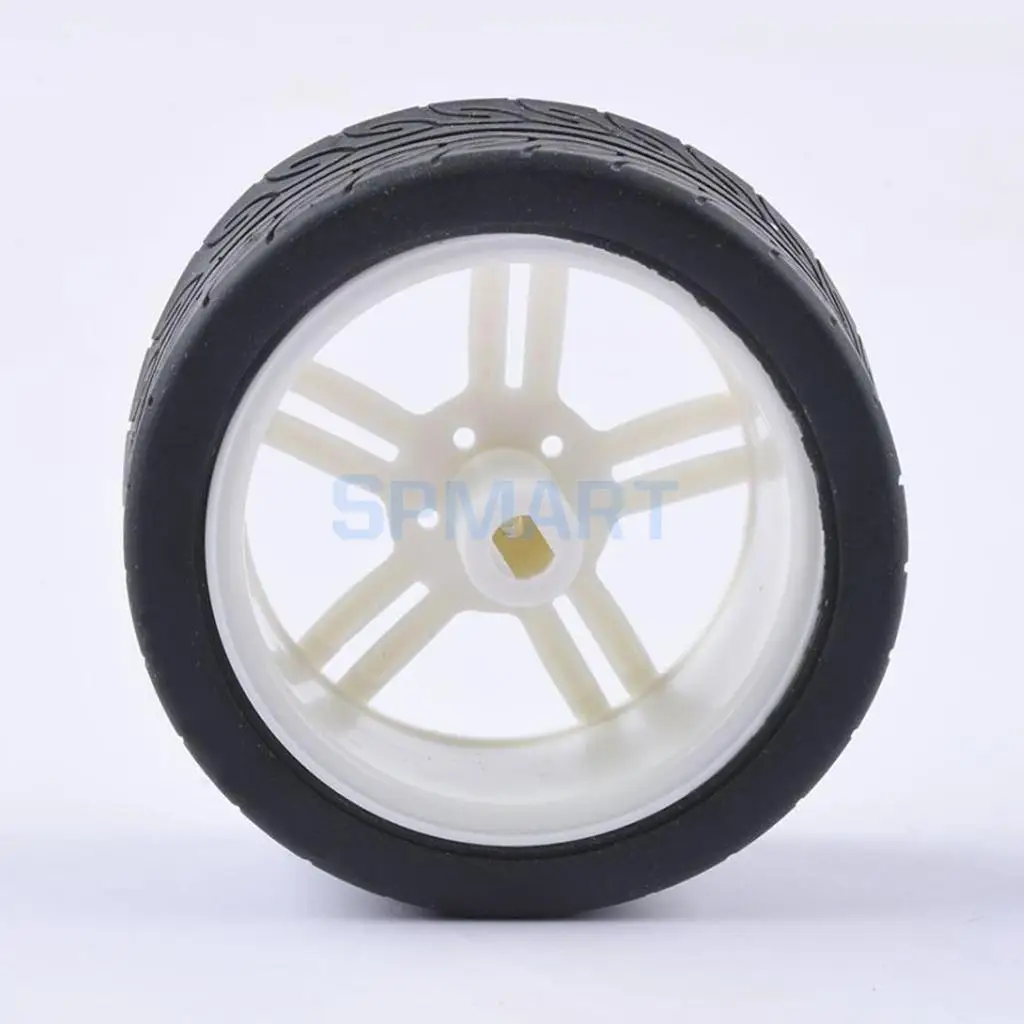 2pcs Rubber Tire TT Motor Car Wheel Smart Car Wheel for Robot Car RC Model Car Kids DIY Toy Car accessories