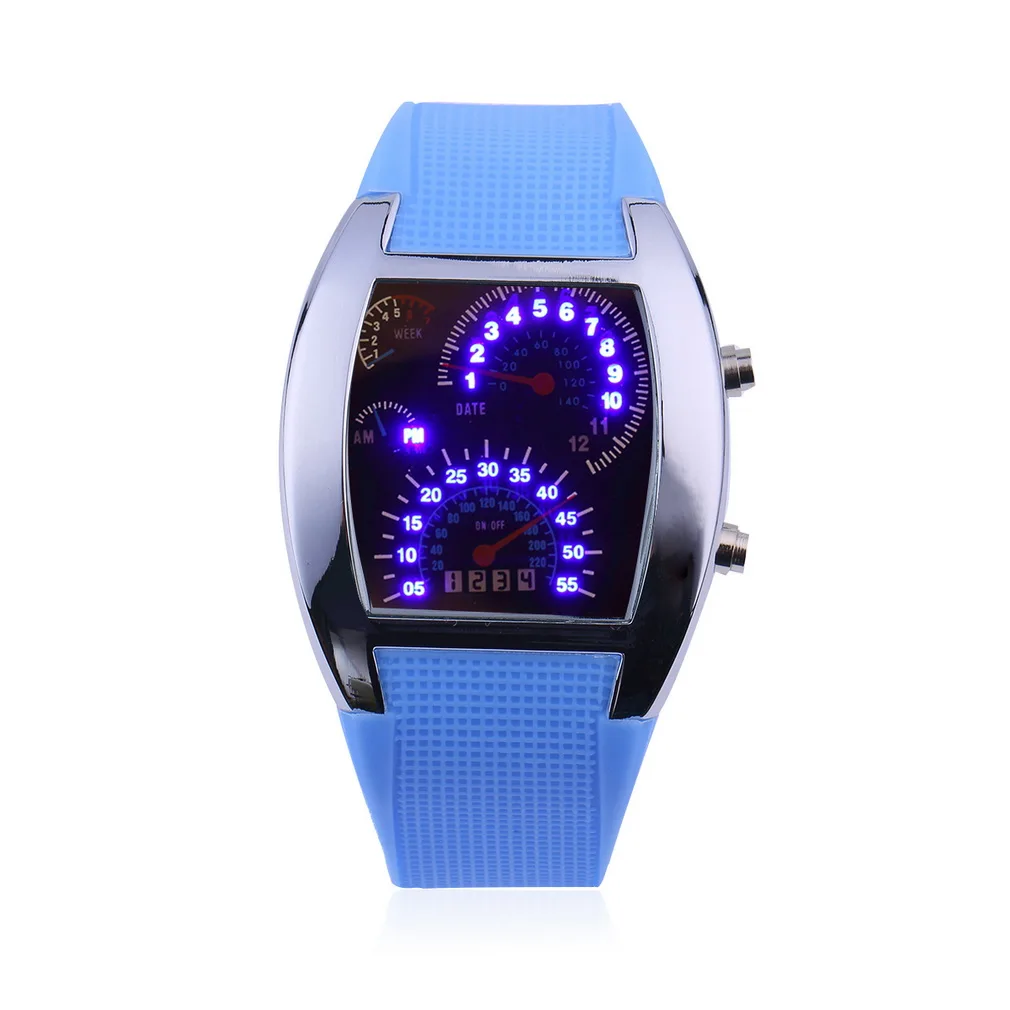 OUTAD Fashion Turbo Dial Flash LED Watch Gift Men Lady Sports Car Meter Watches relogio masculino feminino Gift For Men