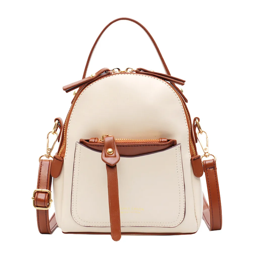 Модный женский рюкзак для улицы, Одноцветный рюкзак, винтажная дорожная сумка, модные школьные сумки, вместительные рюкзаки J19 - Цвет: White