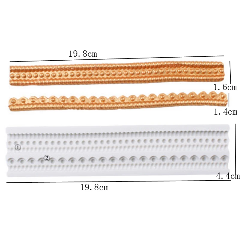 Pearl Strip Border Mould Silicone Mold Fondant Cake Decorating Tool Gumpaste Sugarcraft Chocolate Forms Bakeware