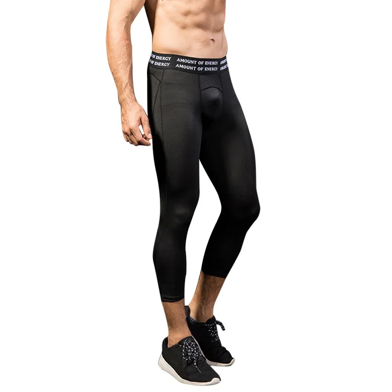 Новые мужские утягивающие Брюки повседневные однотонные Бодибилдинг Фитнес джоггеры брюки быстросохнущие обтягивающие леггинсы брюки 2XL - Цвет: Черный