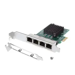 2019 Новый горячий 10/100/1000 м PCI-E PCI Express до 4x гигабитная карта 4 порта Ethernet сетевой адаптер