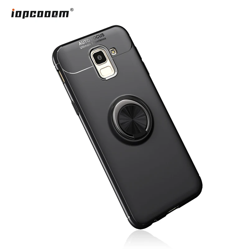 

For Samsung Galaxy J6 2018 J600F Case Finger Ring Holder Soft Silicone Matte Back Cover For Samsung J6 Plus 2018 J610F Coque