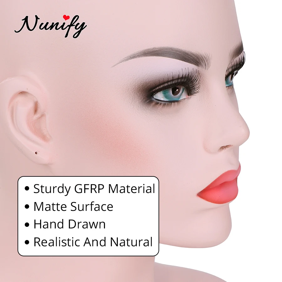 Nunify модель головы человека подставка для шляпа Begie черный макияж насадки для душа с плечи половина тела Женский ПВХ Манекены держатель для Дисплей