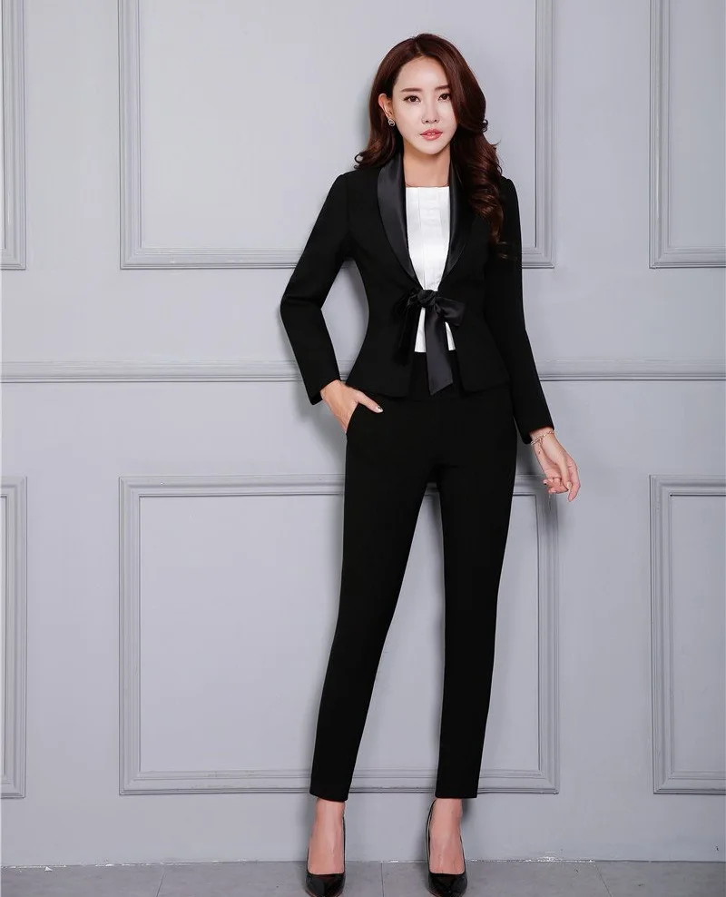 Весенне-осенние модные повседневные женские черные блейзеры женская верхняя одежда куртки с длинным рукавом Элегантная Женская Офисная форма стиль