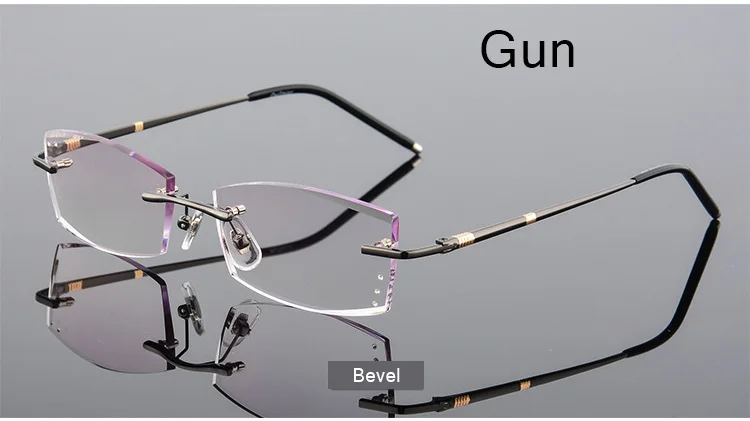Алмазов отделан резки Титан очки без оправы человек Для женщин люксовый бренд оптически очки для чтения рецепт Q115 - Цвет оправы: Q115-2