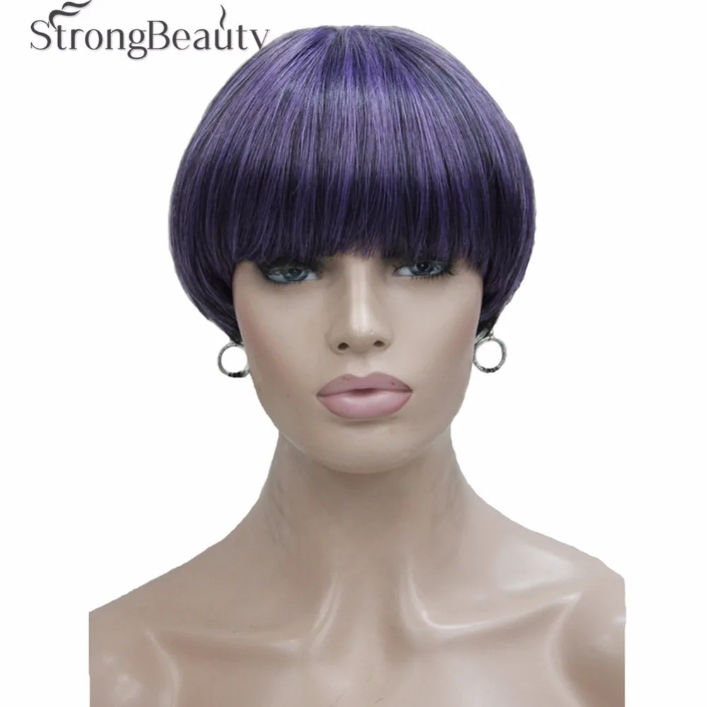 

Wigs Neat Bangs Bob Short Fashion Wig High Quality Japanese Synthetic Fiber free shipping