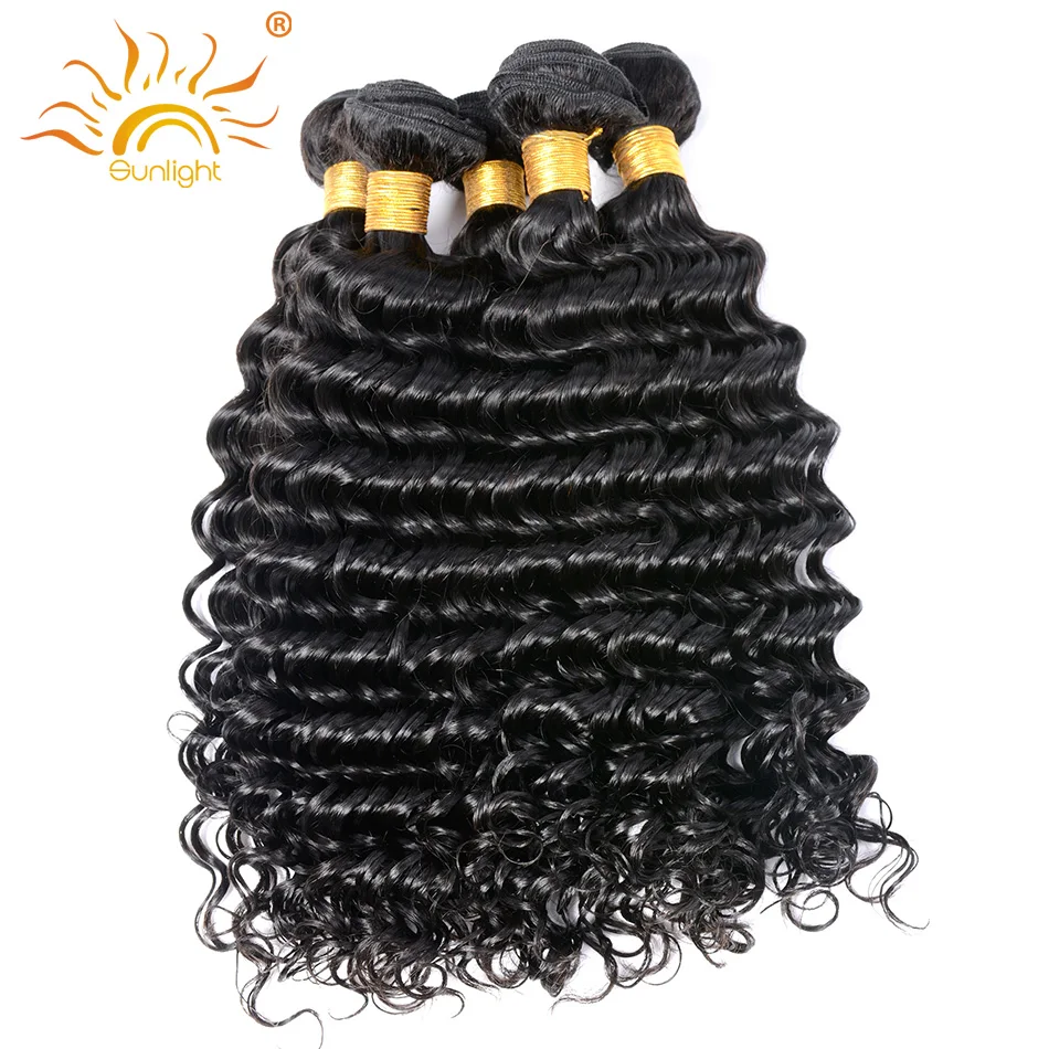 Sunlight Human Hair Peruvian Deep Wave Human Hair Weave Remy Hair
