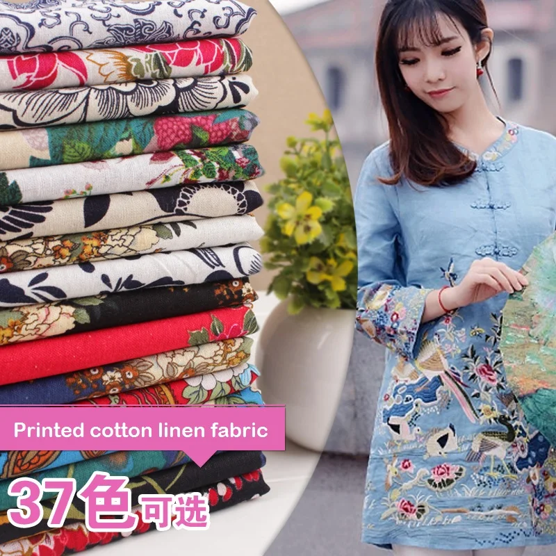 Хлопковое полотно на метр ткань tissu 145*100 см Этническая винтажная одежда для шитья с цветочным принтом материал для лоскутных трикотажные ткани