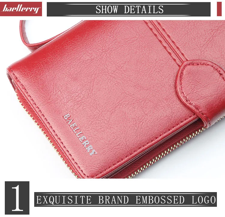 Baellery кошелёк для женщин клатч 2018 новый кошелек женщины красный кожаный бумажник женские кошельки женский черный длинный кошелек для