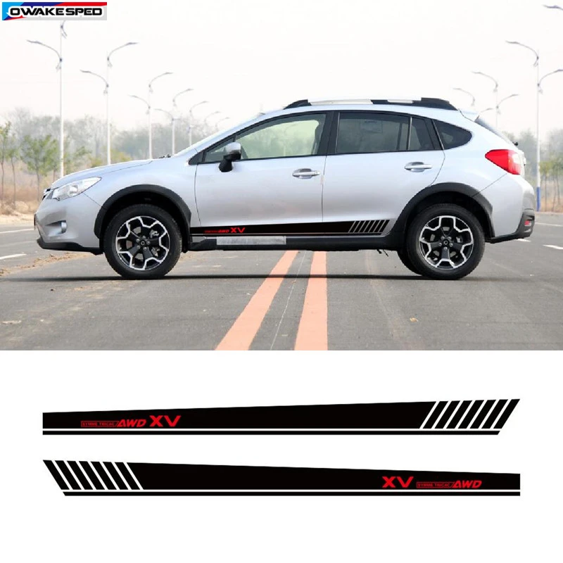 Для Subaru XV AWD Спортивная боковая юбка полосы автомобильный Стайлинг Дверь Декор