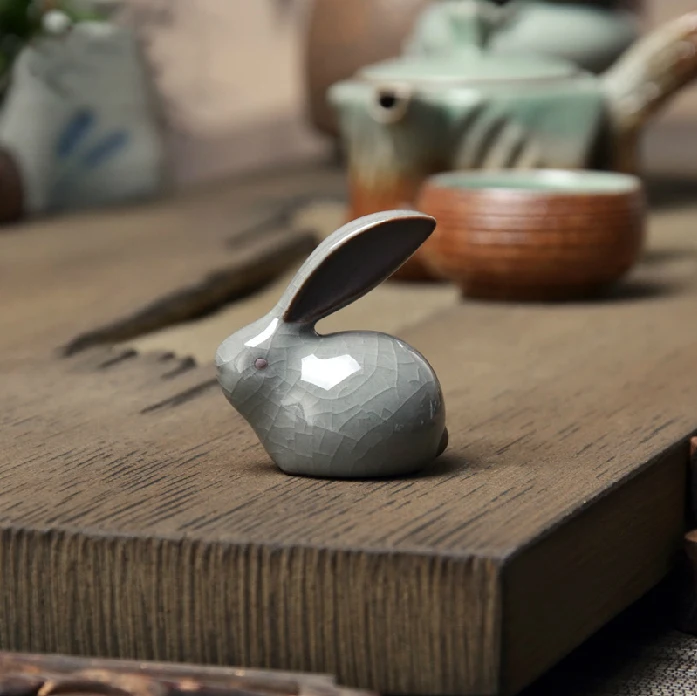 TANGPIN Керамика Чай ПЭТ белый и серый кролик фарфор Чай играть ремесел чайный набор кунг-фу украшения