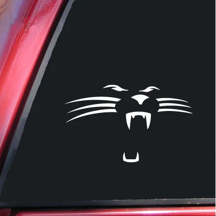

2pcs 6“ Black/White Carolina Panthers Face Die Cut Car Decal Sticker Die-cut Windows Decal Sticker 6''
