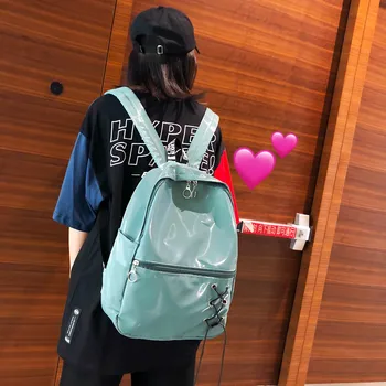 

Backpack PU blue Multi-Function Fashion Girls Women Large Capacity Shoulder Bag Student Backpack Travel Couple Female Bag