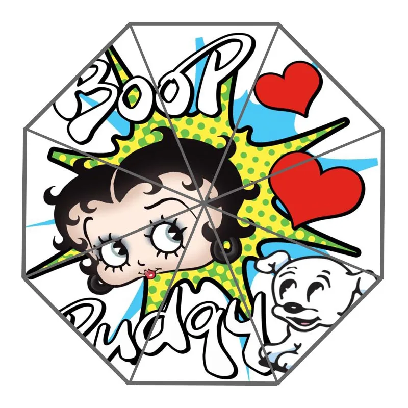 Новое поступление на заказ Betty Boop зонты креативный дизайн высококачественный складной дождевой зонт - Цвет: Темно-серый