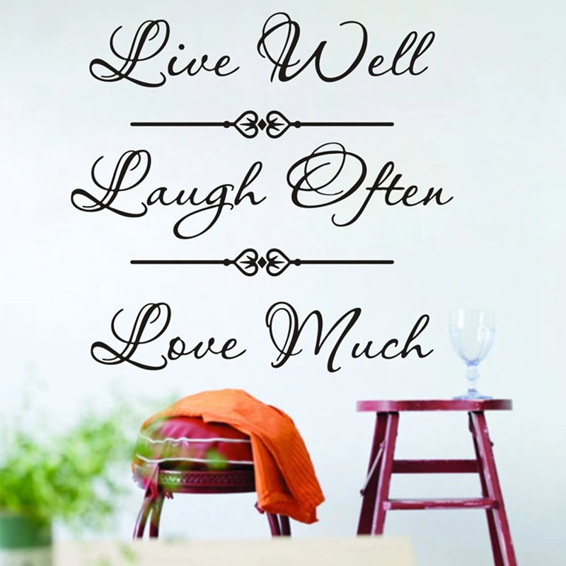 “live well laugh often love much"live laugh love quote wall decals home