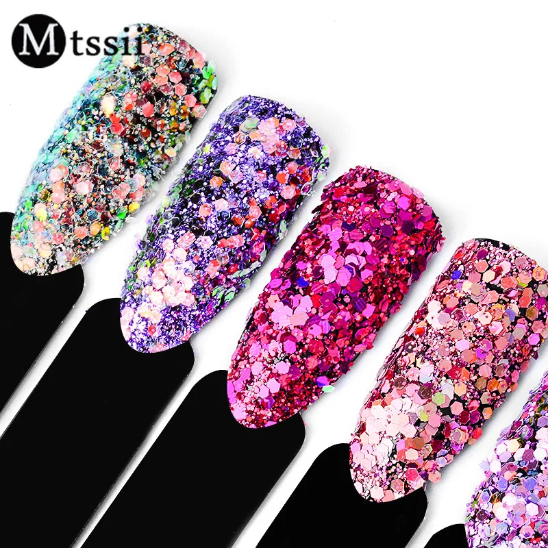 

Mtssii Mixed Hexagon Nail Sequins Paillettes Chameleon Glitter Powder Dust Nail Flakes Nail Art Decoration DIY Manicure
