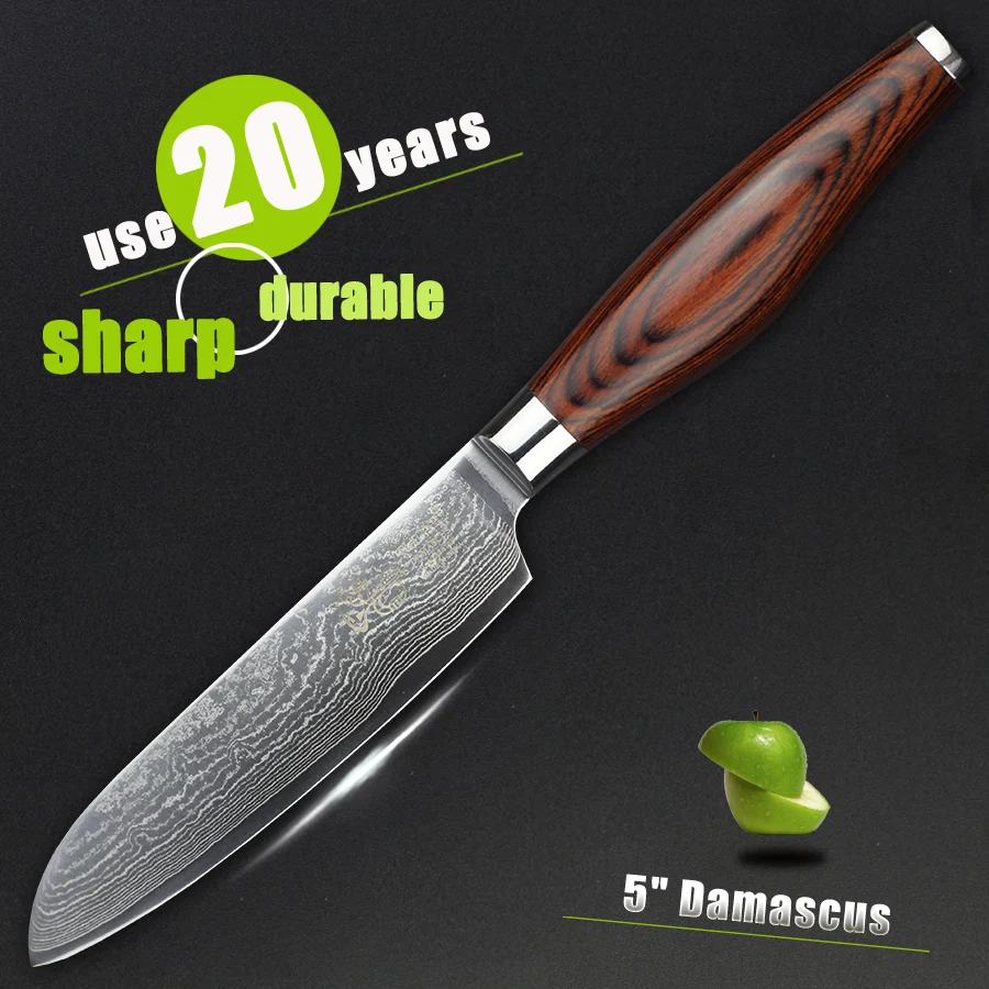 HAOYE 5 inch damascus santoku knife Japanese vg10 quality kitchen