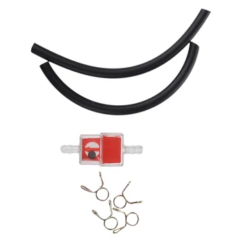 

Motorcycle Scooter 6mm Gas Inline Fuel Filter W/ Petrol Pipe Hose Line Pipe Clip