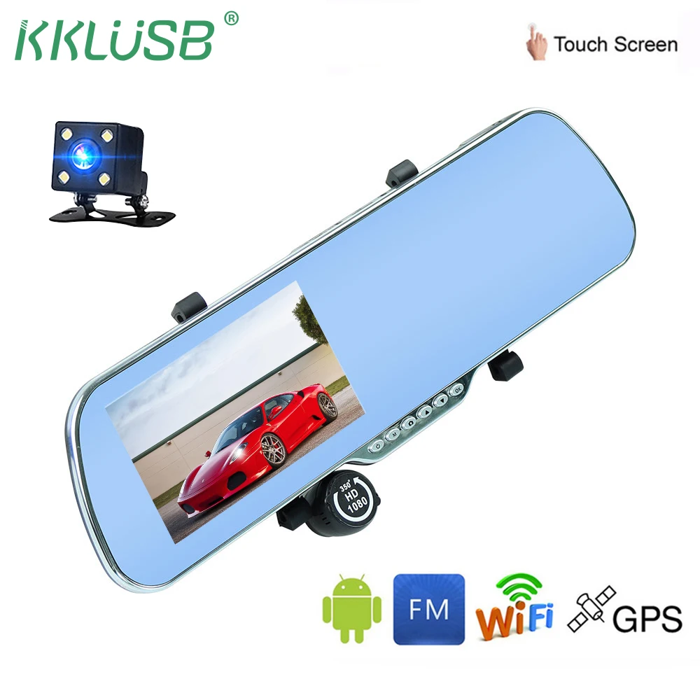 DVR Dual Lens 5" wifi Andriod LCD Display Full HD 1080P Portable Car