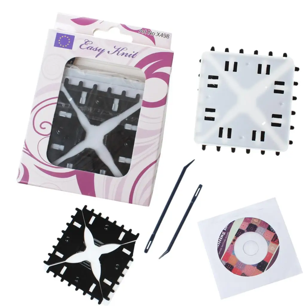 

DoreenBeads Polypropylene Yarn Craft Make Flower Pattern DIY Loom Knit Tools Sweater Knitting Machine Black 16cm x 11cm,1 Set