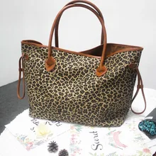 Большая леопардовая дизайнерская тканевая сумка-тоут,, коричневая сумка-тоут из искусственной кожи с застежкой-защелкой DOM-1010388A