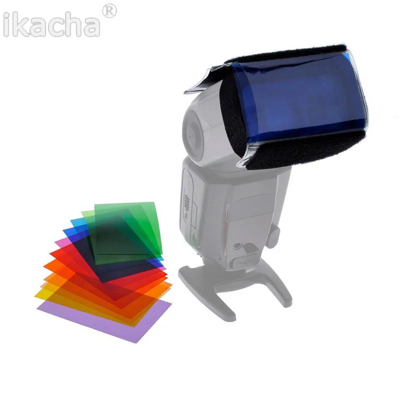 12 pcs Universal Flash Speedlite Color Gel Filter Kit Lighting Diffuser (1)