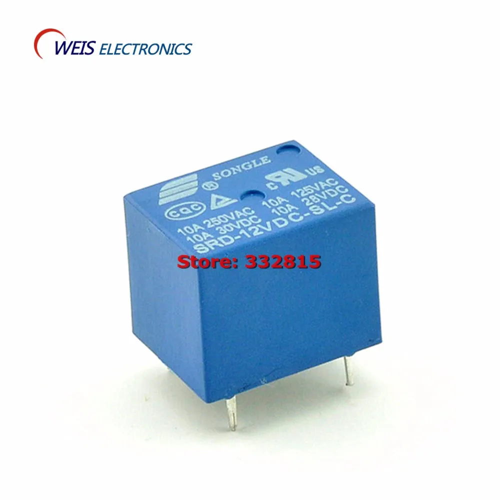 100 шт. SRD-12VDC-SL-C t73 12 В 10A реле DIP 5pin Songle ССР мощные реле