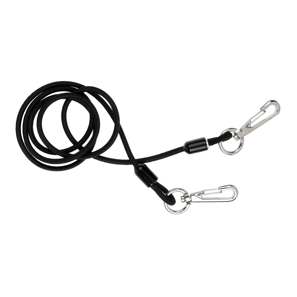 Kayak Canoe Small Boat Elastic Plastic Fishing Rod Paddle Leash Accessories Black 100cm Length
