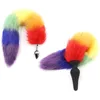 camaTech Silicone or Metal Butt Plug Cat Tail Anal Plug Rainbow Fake Fox Tail Anus Insert Stopper For Couple Buttplug Erotic Toy 1