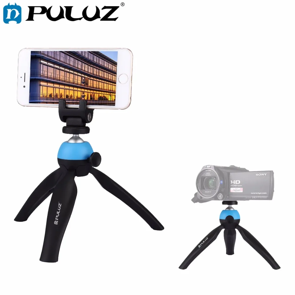

PULUZ Pocket Mini Tripod Mount with 360 Degree 1/4 screw Ball Head for GoPro 5 4 3+,Action Camera & Phone Clamp for Smartphones