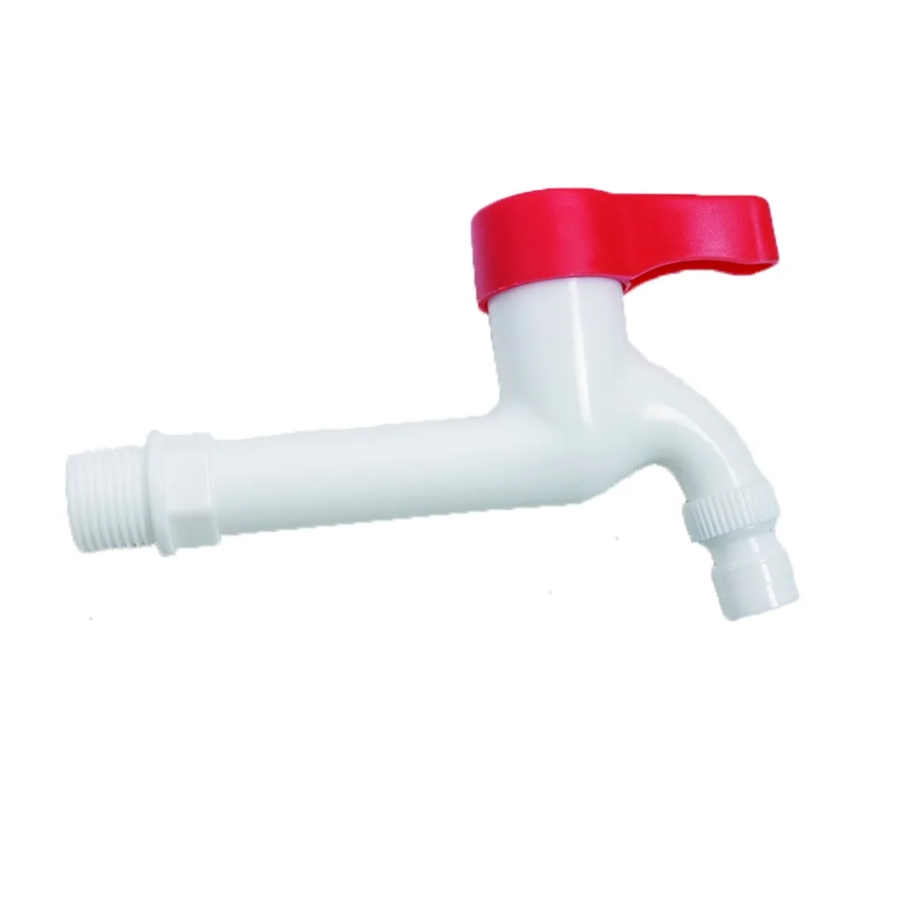 White Plastic Faucet Washing Machine Faucet Rotation Faucet with Red