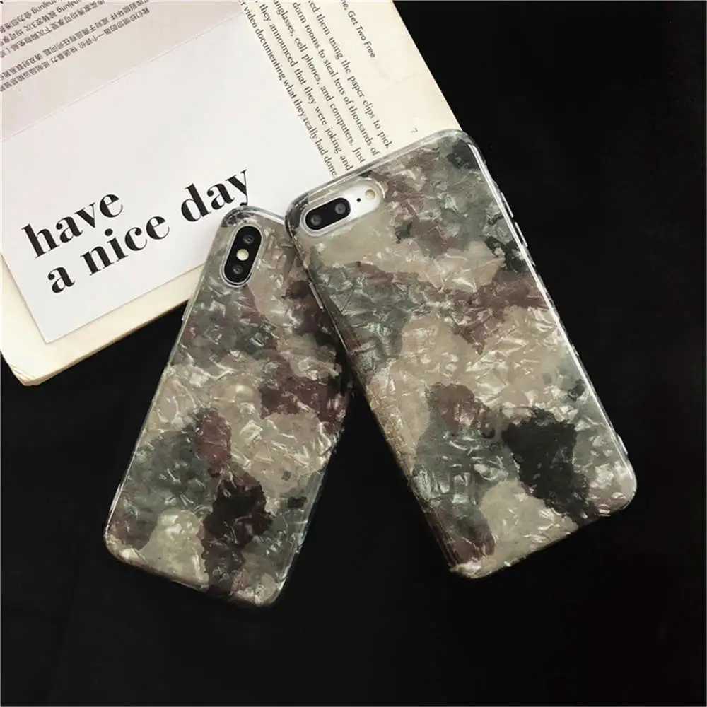 

Suitable For Iphone 66s 6p 78 8p x Xs Xr Xsmax Simple Personality Camouflage Color Matching Marble Smooth Phone Case